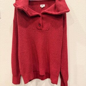 Aerie Rich Red Cowl Neck Sweater
